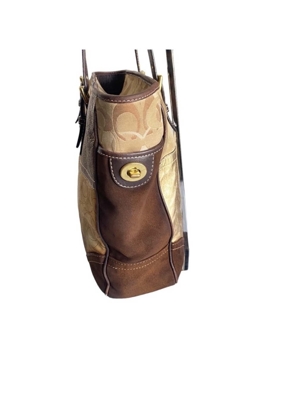 Coach leather patchwork top bag - Picture 3 of 13